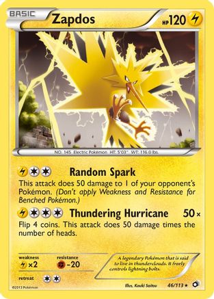 Zapdos (46) Reverse Holofoil - Legendary Treasures