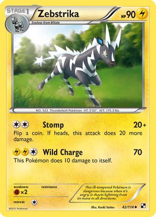 Zebstrika (42/114) [Black & White: Base Set] | Silver Goblin