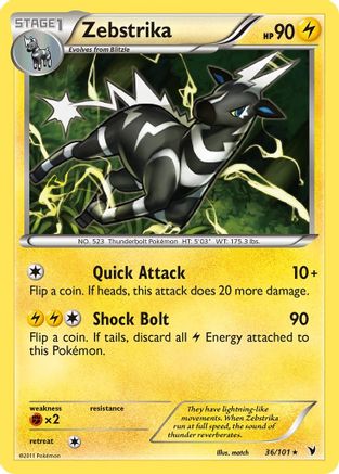 Zebstrika (36/101) [Black & White: Noble Victories] Reverse Holofoil