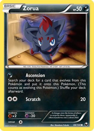 Zorua (69/108) [Black & White: Dark Explorers] Reverse Holofoil