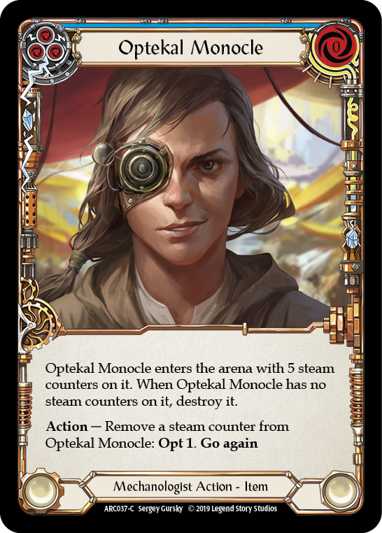 Optekal Monocle [ARC037-C] (Arcane Rising)  1st Edition Rainbow Foil | Silver Goblin