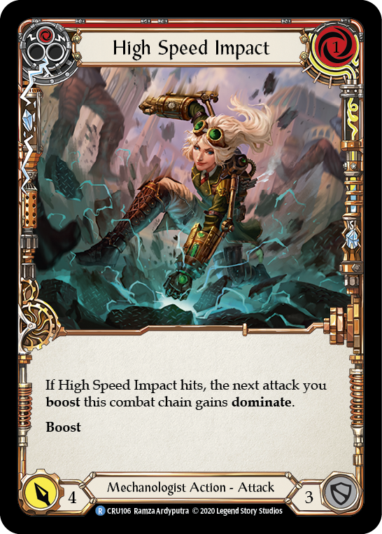 High Speed Impact (Red) [CRU106] (Crucible of War)  1st Edition Rainbow Foil | Silver Goblin