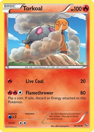 Torkoal (16) Reverse Holofoil - XY  Flashfire