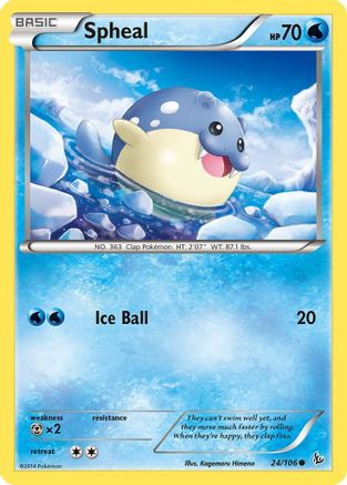 Spheal (24) Reverse Holofoil - XY  Flashfire