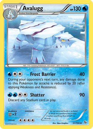 Avalugg (31) Reverse Holofoil - XY  Flashfire