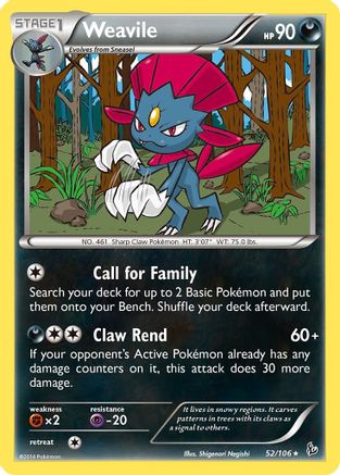 Weavile (52/106) [XY: Flashfire] Reverse Holofoil