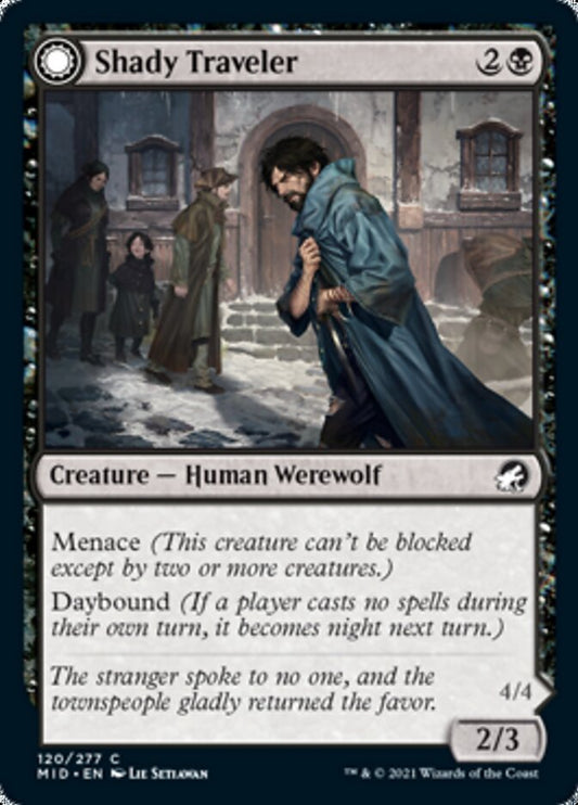 Shady Traveler // Stalking Predator [Innistrad: Midnight Hunt] Foil