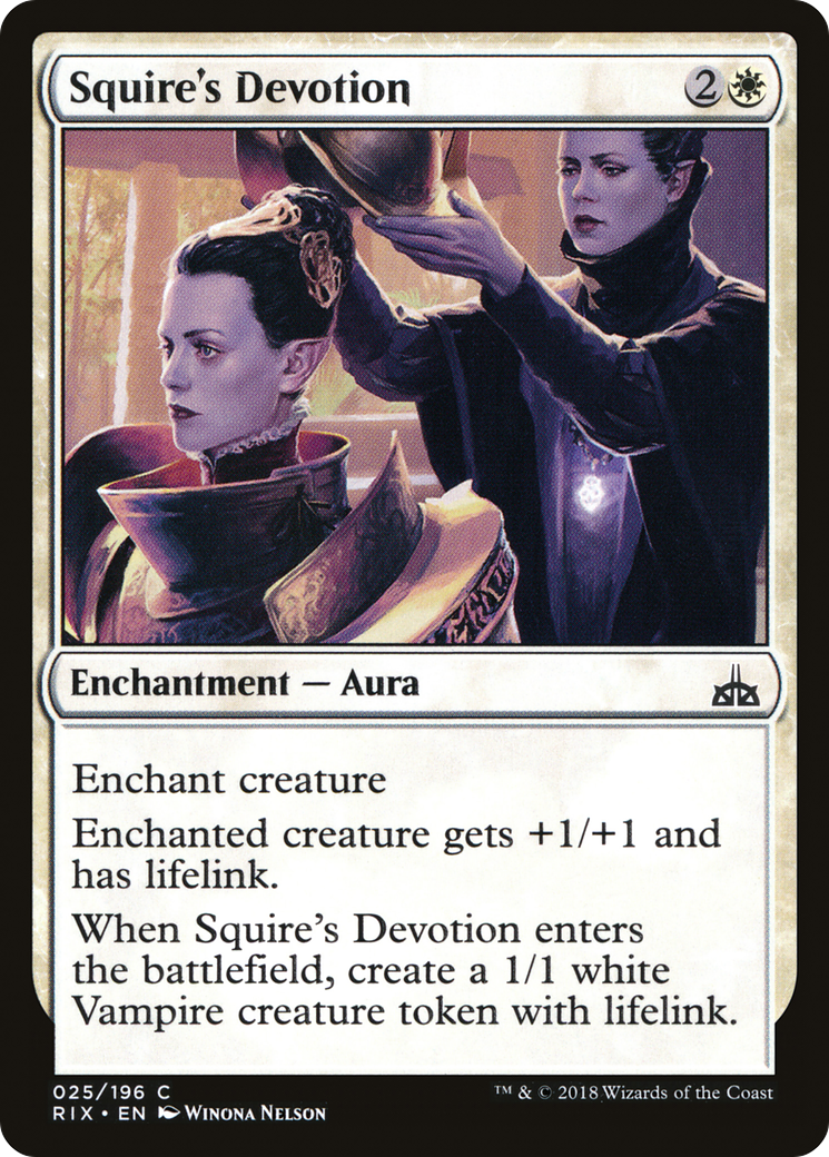 Squire's Devotion [Rivals of Ixalan] | Silver Goblin