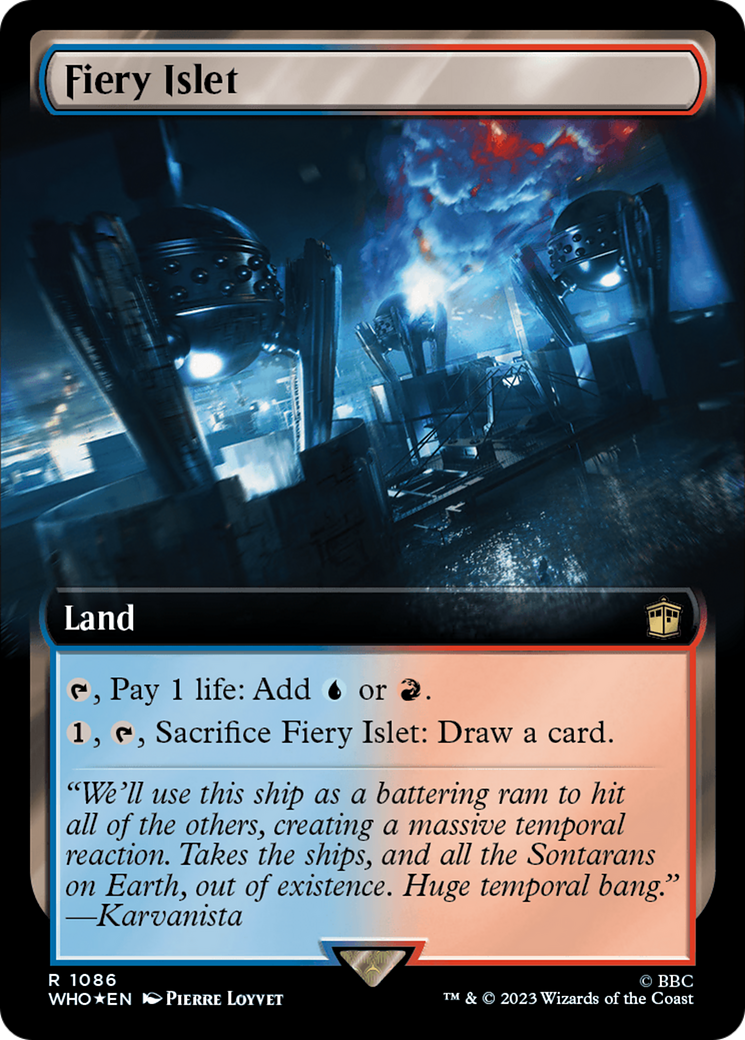 Fiery Islet (Extended Art) (Surge Foil) [Doctor Who] | Silver Goblin