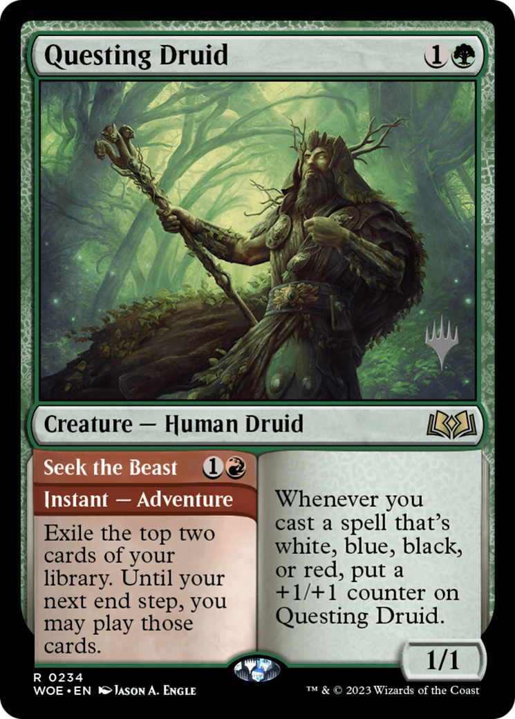 Questing Druid (Promo Pack) [Wilds of Eldraine Promos]