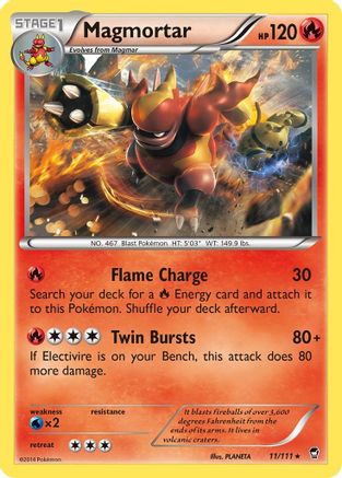 Magmortar (11) Reverse Holofoil - XY  Furious Fists