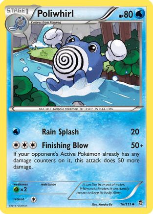 Poliwhirl (16) Reverse Holofoil - XY  Furious Fists
