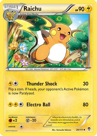 Raichu (28) Reverse Holofoil - XY  Furious Fists