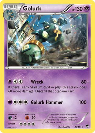 Golurk (43) Reverse Holofoil - XY  Furious Fists