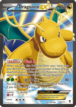 Dragonite EX (108 Full Art) (108) Holofoil - XY  Furious Fists