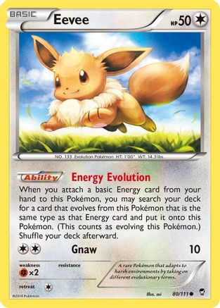 Eevee (80/111) [XY: Furious Fists] Reverse Holofoil