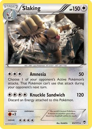 Slaking (83/111) [XY: Furious Fists] Reverse Holofoil