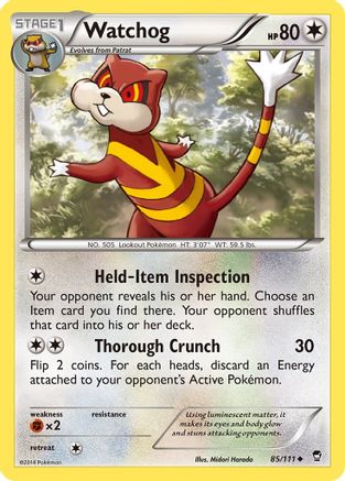 Watchog (85/111) [XY: Furious Fists] Reverse Holofoil