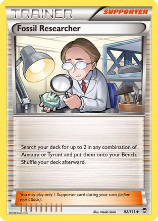 Fossil Researcher (92) Reverse Holofoil - XY  Furious Fists