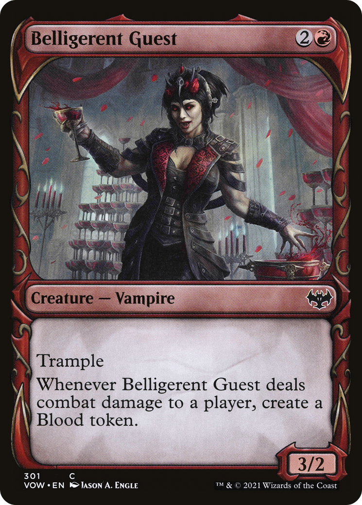 Belligerent Guest (Showcase Fang Frame) [Innistrad: Crimson Vow] Foil
