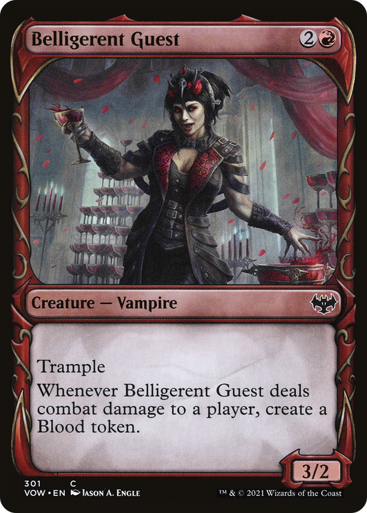 Belligerent Guest (Showcase Fang Frame) [Innistrad: Crimson Vow] Foil