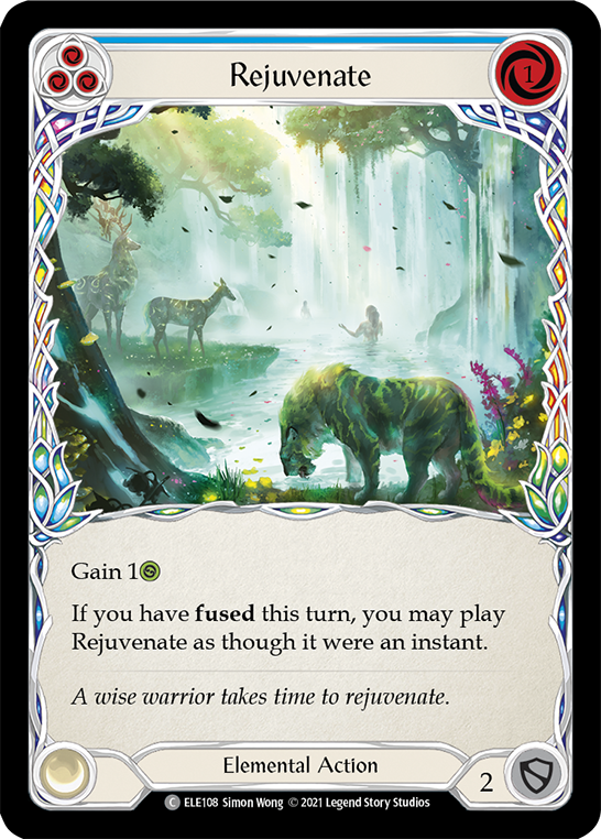 Rejuvenate (Blue) [ELE108] (Tales of Aria)  1st Edition Rainbow Foil | Silver Goblin