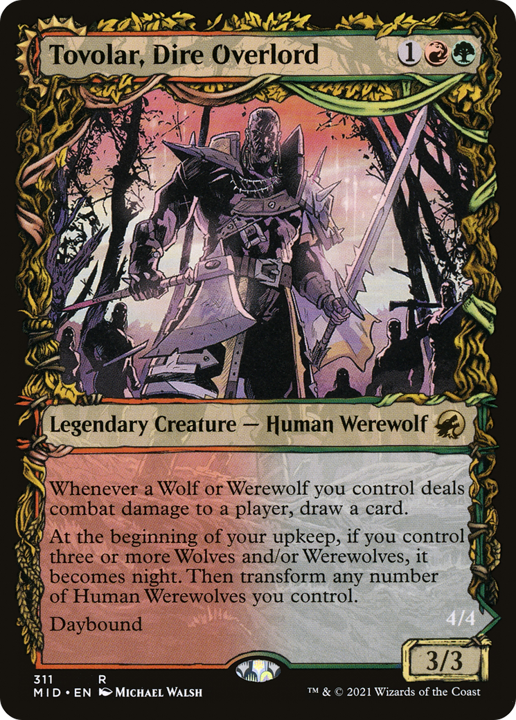 Tovolar, Dire Overlord // Tovolar, the Midnight Scourge (Showcase Equinox) [Innistrad: Midnight Hunt] Foil