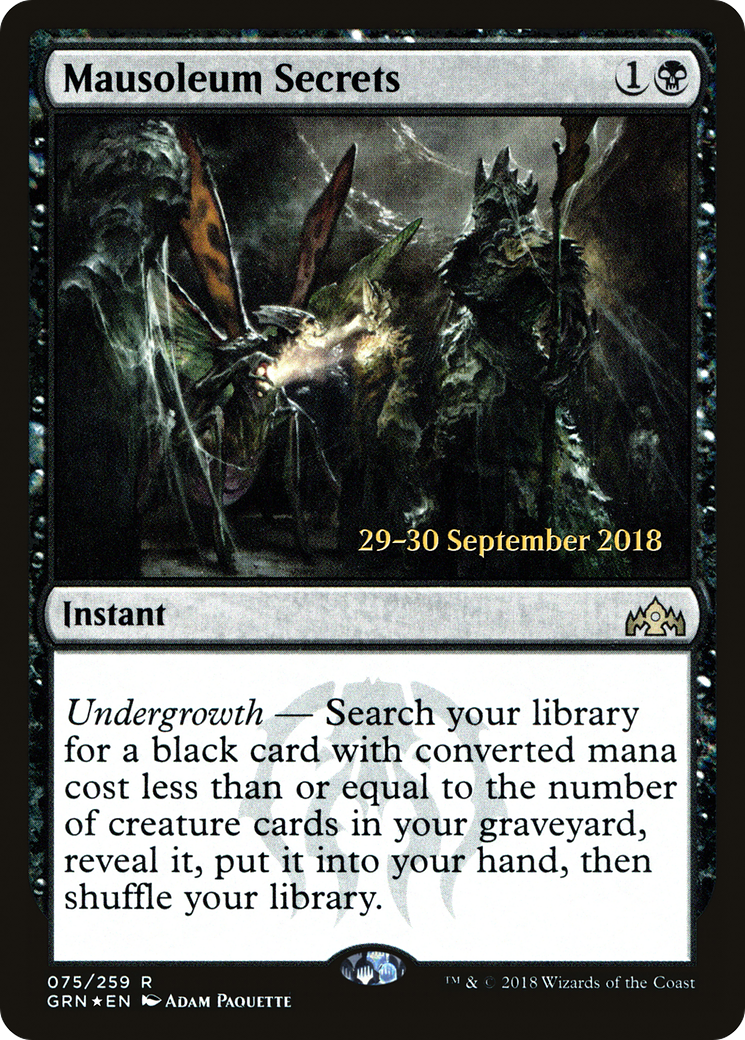 Mausoleum Secrets [Guilds of Ravnica Prerelease Promos] | Silver Goblin