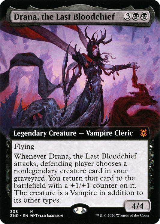 Drana, the Last Bloodchief (Extended Art) [Zendikar Rising] Foil