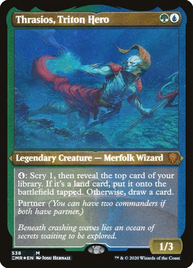 Thrasios, Triton Hero (Etched) [Commander Legends] | Silver Goblin