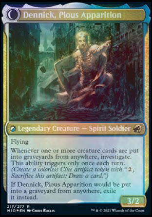 Dennick, Pious Apprentice // Dennick, Pious Apparition [Innistrad: Midnight Hunt Prerelease Promos] | Silver Goblin