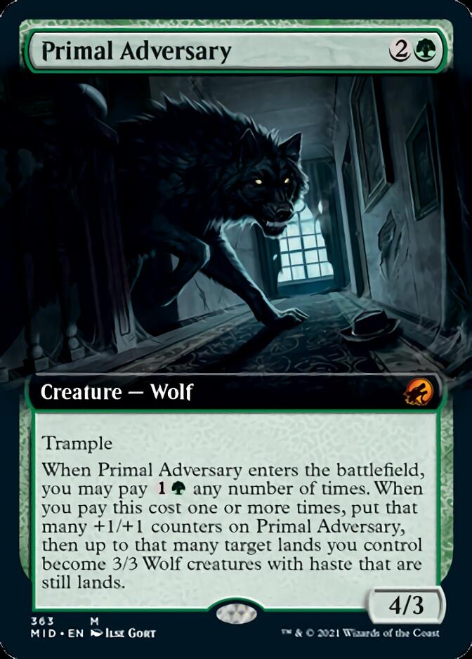 Primal Adversary (Extended Art) [Innistrad: Midnight Hunt] | Silver Goblin