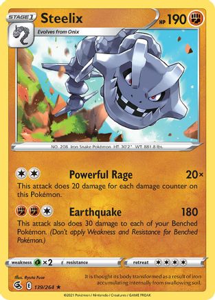 Steelix (139/264) (Theme Deck Exclusive) [Sword & Shield: Fusion Strike] | Silver Goblin