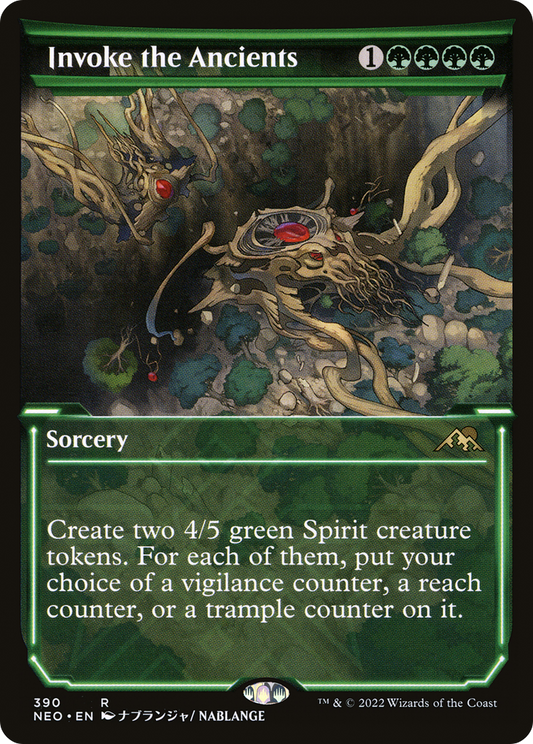 Invoke the Ancients (Showcase Soft Glow) [Kamigawa: Neon Dynasty] Foil