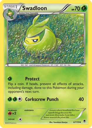 Swadloon (6) Reverse Holofoil - XY  Phantom Forces