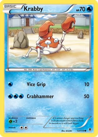 Krabby (13) Reverse Holofoil - XY  Phantom Forces