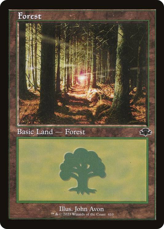 Forest (410) (Retro) [Dominaria Remastered] Foil