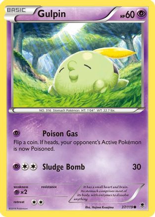 Gulpin (37) Reverse Holofoil - XY  Phantom Forces