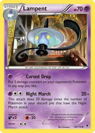 Lampent (42) Reverse Holofoil - XY  Phantom Forces