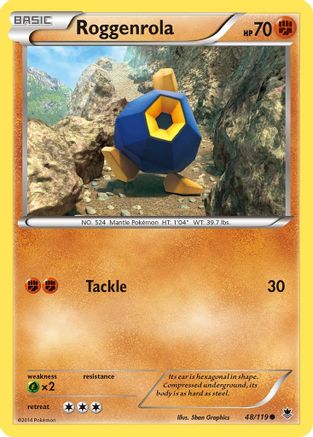 Roggenrola (48) Reverse Holofoil - XY  Phantom Forces