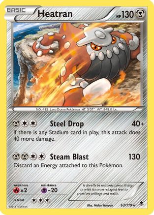 Heatran (63) Reverse Holofoil - XY  Phantom Forces