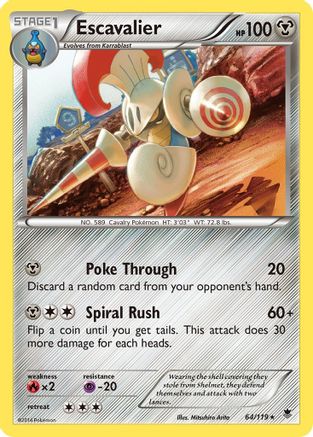 Escavalier (64) Reverse Holofoil - XY  Phantom Forces