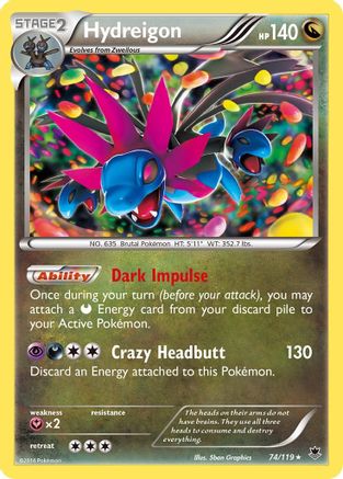 Hydreigon (74) Reverse Holofoil - XY  Phantom Forces