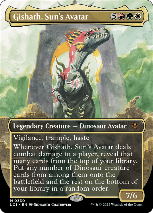 Gishath, Sun's Avatar (Borderless) [The Lost Caverns of Ixalan] Foil