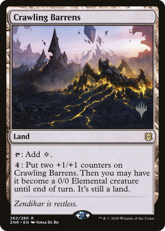 Crawling Barrens (Promo Pack) [Zendikar Rising Promos] Foil