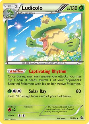 Ludicolo (12) Reverse Holofoil - XY  Primal Clash