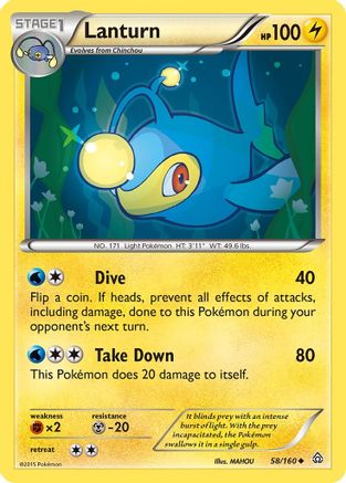 Lanturn (58/160) [XY: Primal Clash] Reverse Holofoil