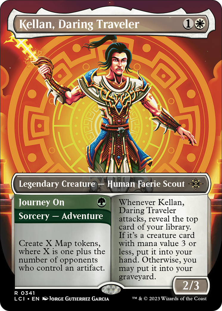 Kellan, Daring Traveler (Borderless) [The Lost Caverns of Ixalan] Foil