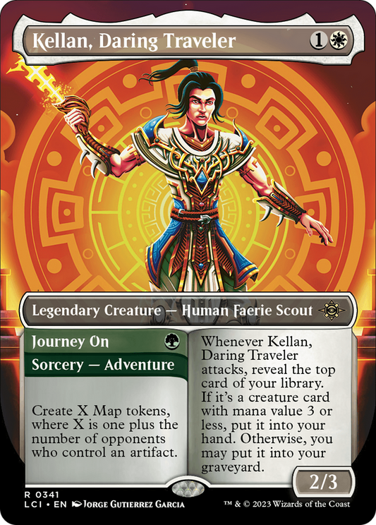 Kellan, Daring Traveler (Borderless) [The Lost Caverns of Ixalan] Foil