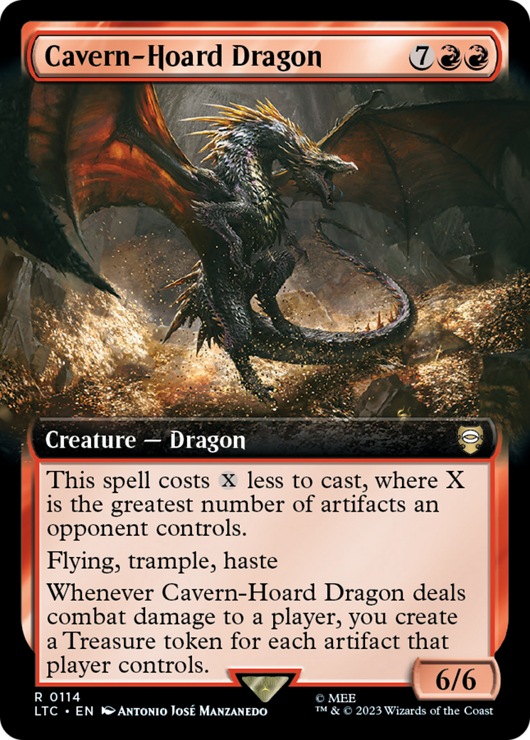 Cavern-Hoard Dragon (Extended Art) [The Lord of the Rings: Tales of Middle-Earth Commander] | Silver Goblin